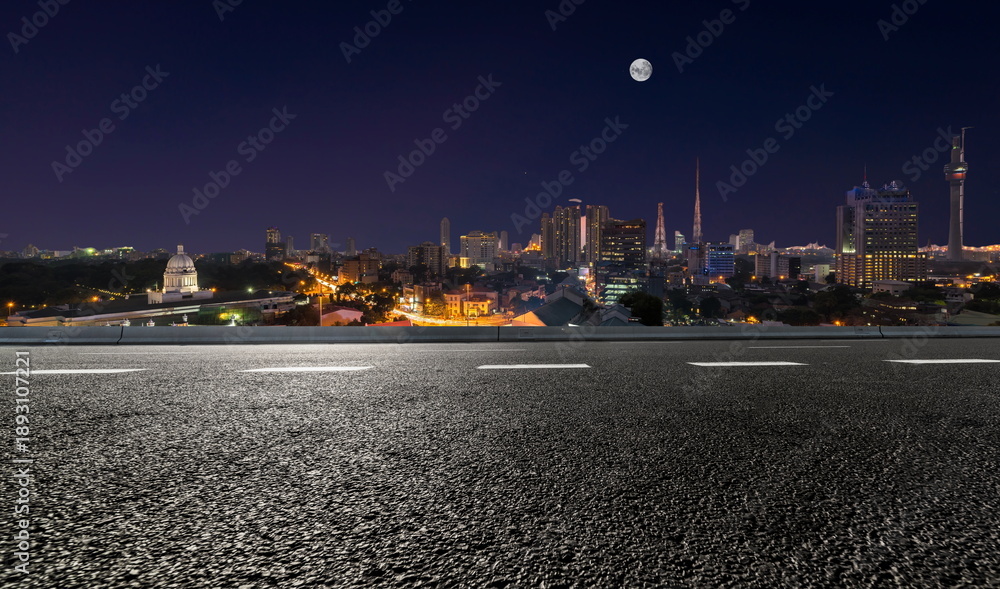 Fototapeta premium outdoor road city building landscape sky night highway cityscape street travel 