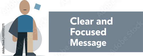 Calm abstract geometric figure stands beside one clearly aligned message block in wide white space reframing