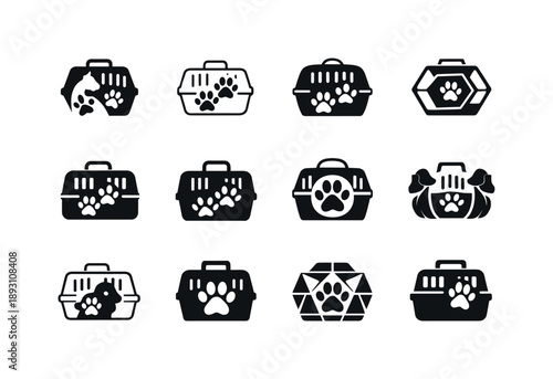 Wildlife Sanctuary Logos. Wildlife sanctuaries and animal care facilities. Icon set. Set Logo of Wildlife sanctuaries and animal care facilities: wildlife