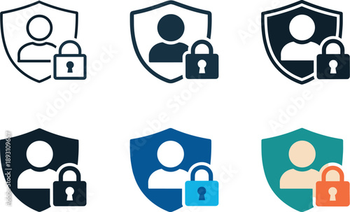 Digital sign in security concept portraying a safeguarded entry point reinforced by protective visual cues, shown as six