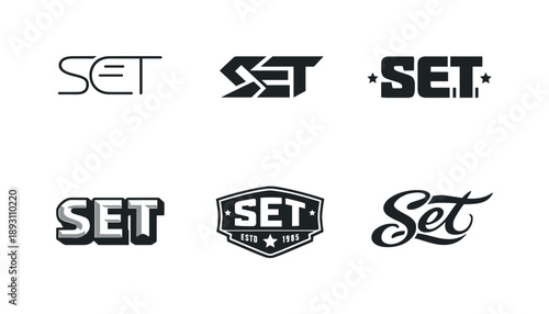 Diverse Monogram Variations. Modern monogram logo lettering. Set lettering. harmonious lettering variations of the same emblematic concept, each with different