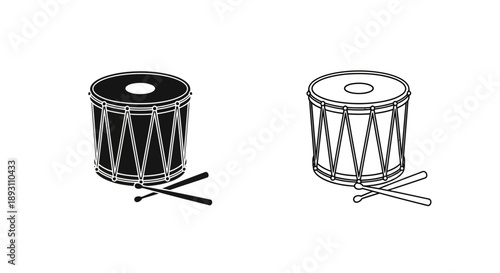 Drums musical instrument percussion rhythm performance Vector