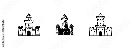 Black and White Watchtower Medieval Castle Design