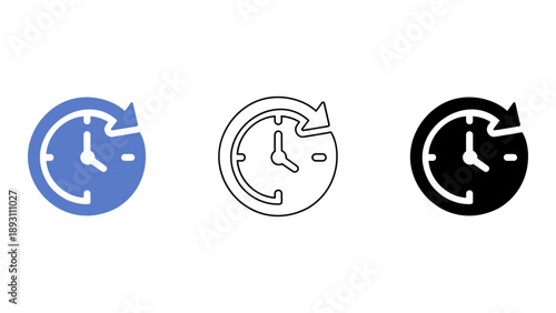 black and white icon of 24_7 clock representing round-the-clock service and availability