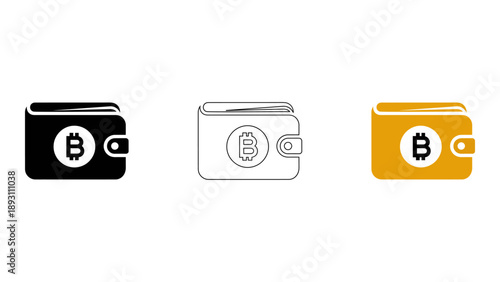 Bitcoin crypto wallet icon used for storing and managing digital currency securely online