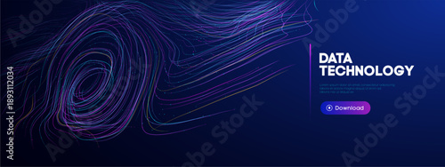 Ai flow data with bluewave background and light abstract code. Digital neon motion with dot dynamic science and design pink energy. Business space purple with intelligence podcast vector.