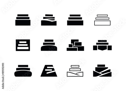 Typographic Logo Variations. Typographic hierarchy. Icon set. Set Logo of typographic hierarchy: text block structure. harmonious logo variations of the same