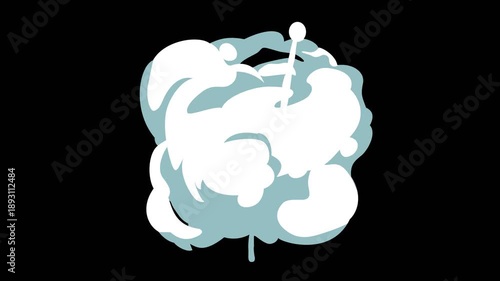 2D cartoon comic style smoke effect collection with alpha channel