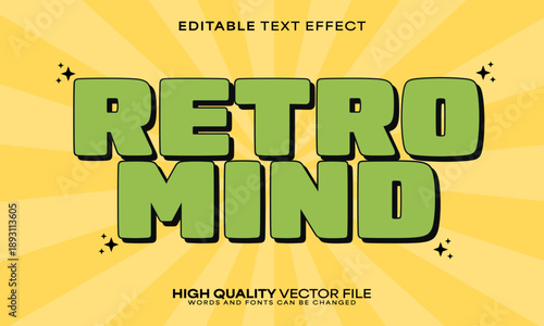 Retro classic text effect, editable text effect and vintage 3d font style bold shadow oldschool poster design