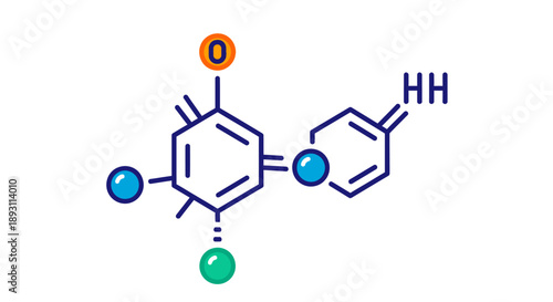 Complex Chemical Structure or Molecular Formula, Representing Organic Chemistry and Science, on an Isolated White Background