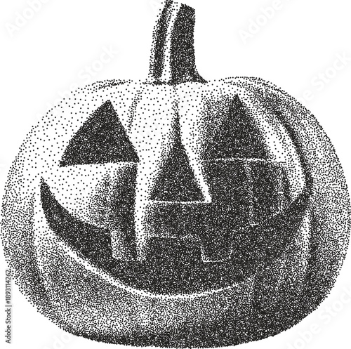 Halloween retro y2k stipple design spooky halftone brutalist urban vector png with clear background, pumpkin 2000s photocopy grunge tattoo gen z effect