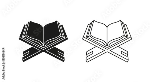 Islamic book quran symbol design template Vector