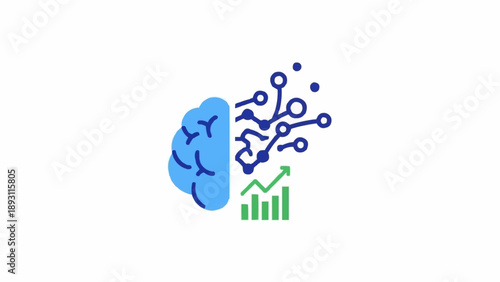 Brain with circuit and graph.
