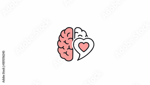 Brain with heart symbol inside.