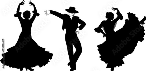 Silhouette of flamenco dancer
