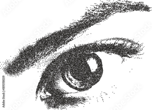 Eye y2k retro stipple art iris brutalist halftone vector png transparent, vision 2000s photocopy effect tattoo aesthetic