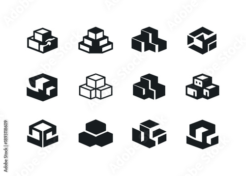 Emblematic Architecture Icons. Traditional architecture from ancient to modern times. Icon set. Set Logo of traditional architecture from ancient to modern