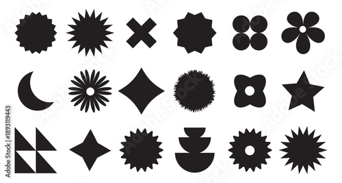 Collection of Abstract Black Shapes for Graphic Design and Decoration