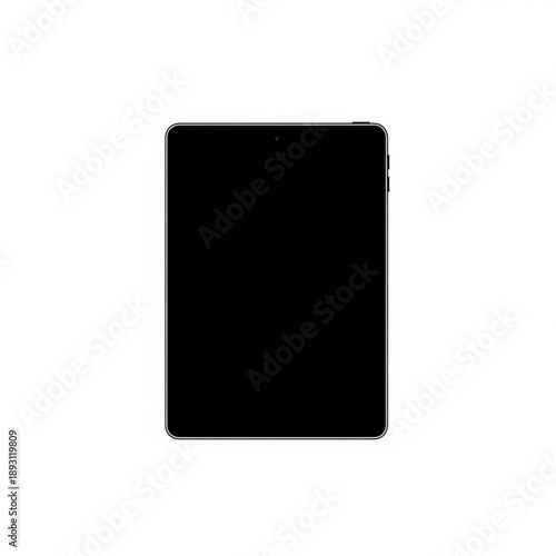 A sleek black tablet with rounded corners
