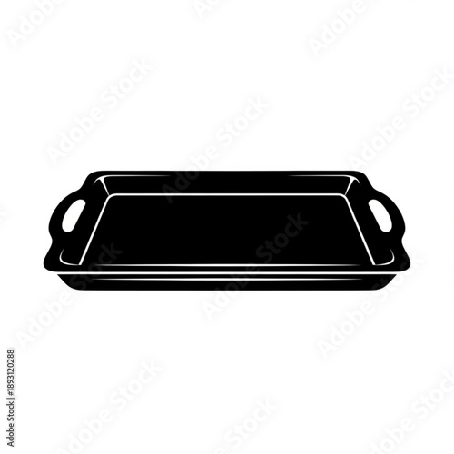 Black serving tray with handles