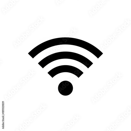 Black wifi symbol for wireless internet