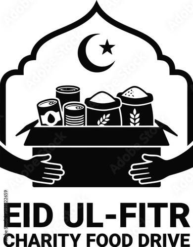 Charity food drive illustration for humanitarian aid concept