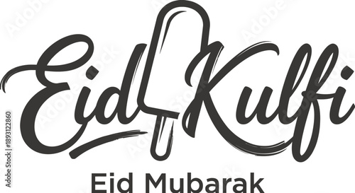 Kufi calligraphy Eid greeting card vector design