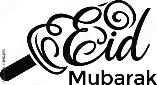 Kufi calligraphy Eid greeting card vector design