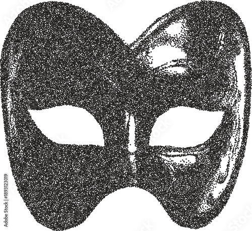 Mask y2k retro stipple art horror brutalist halftone vector png transparent, devil 2000s photocopy effect tattoo aesthetic