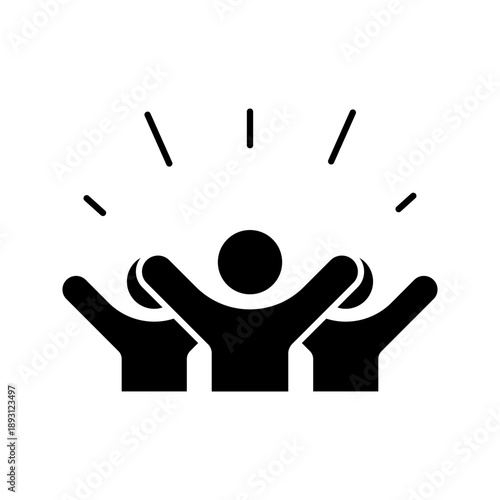 happy people icon, party friends, happy feeling expression, vector illustration on white background