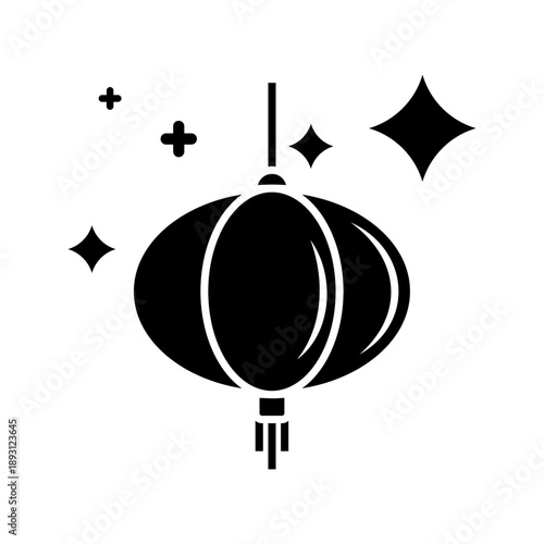 Lantern Icon Illustration. Lunar New Year Ornament Logo Vector
