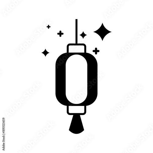 Lantern Icon Illustration. Lunar New Year Ornament Logo Vector

