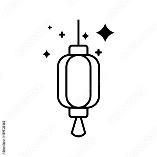 Lantern Icon Illustration. Lunar New Year Ornament Logo Vector
