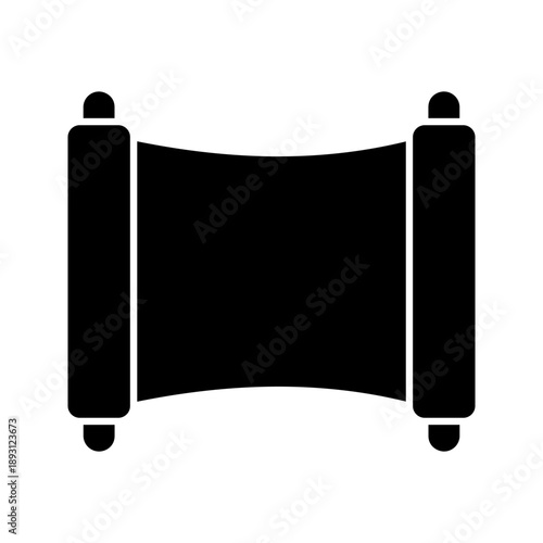 Chinese scroll with hieroglyph luck. Traditional Lunar New Year wishes of prosperity. Pixel perfect, editable stroke icon