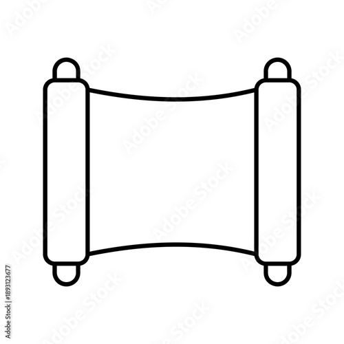 Chinese scroll with hieroglyph luck. Traditional Lunar New Year wishes of prosperity. Pixel perfect, editable stroke icon