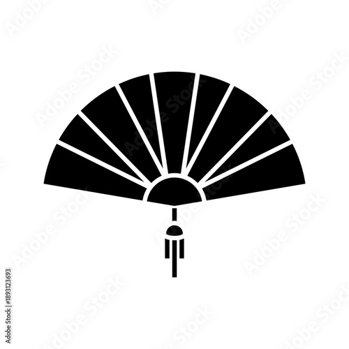 Hand Fan cartoon icon on a white background. Vector Illustration.