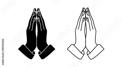 Hands praying symbol spiritual meditation prayer Vector