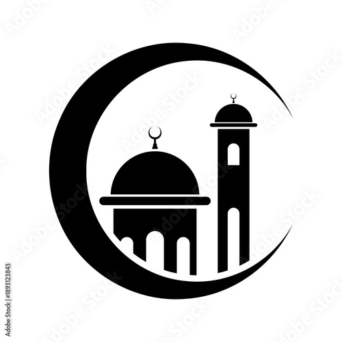 Vector icon of a mosque. Icon of Mosque vector image