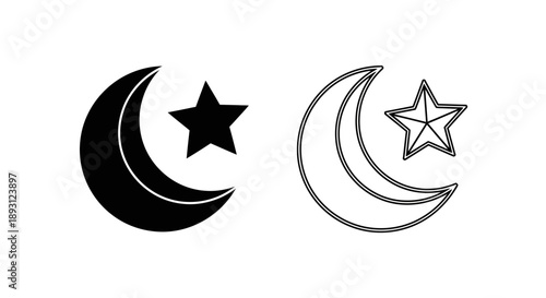 Moon star symbol vector illustration Vector