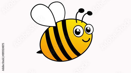 Bee flight animation. Cute bumblebee animated video.