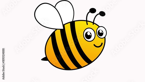 Bee flight animation. Cute bumblebee animated video.