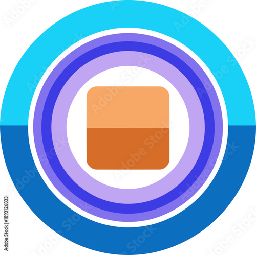 Abstract battery core design with layered circles and vibrant colors. Modern, clean graphic suitable for technology and science concepts. Professional visual.