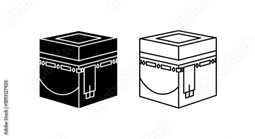 Kaaba mecca islamic pilgrimage hajj umrah symbol Vector