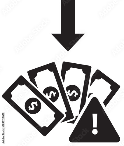 Financial Loss and Warning Sign Illustration