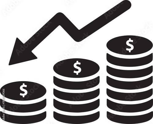 Financial Downturn And Economic Recession Icon