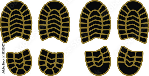 Black and gold shoe soles patterns
