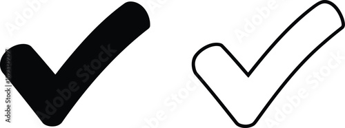 Black and white checkmark symbols marks tick