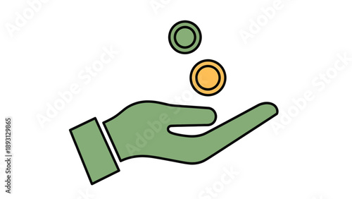 Hand Reaching Out to Receive Coins.