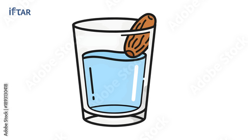 Glass of Water with Lemon Slice.