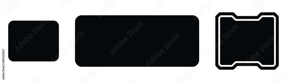 Obraz premium Set of different size button technology empty frame with rounded edges computer application